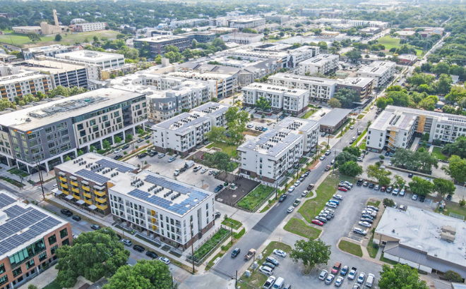 Aerial of Pathways at Chalmers Courts neighborhood