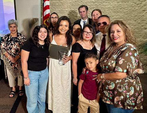 Photo of family at ceremony